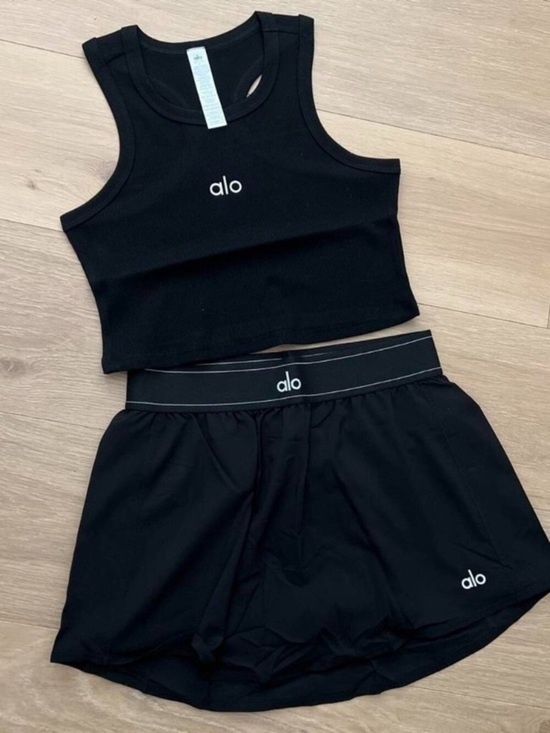 ALO Yoga Dresses & Skirts - ALO Yoga Black Girls' Active Shorts with Logo Waistband